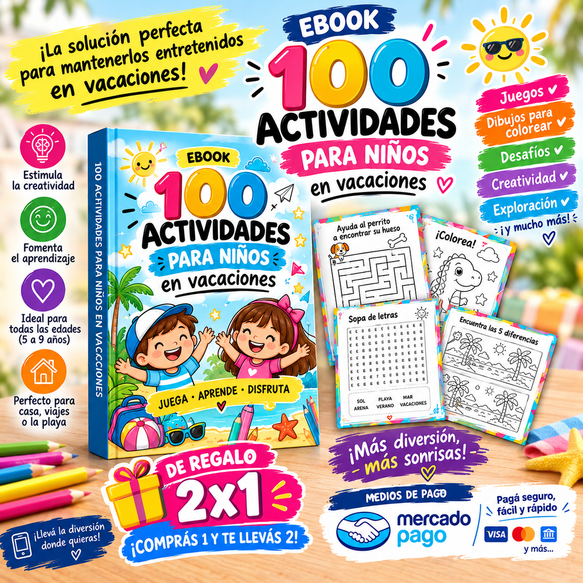 2X1 EN 100 ACTIVIDADES PARA NIÑOS EN VACACIONES